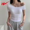 Women's Asymmetric Off-Shoulder Short Sleeve T-shirt