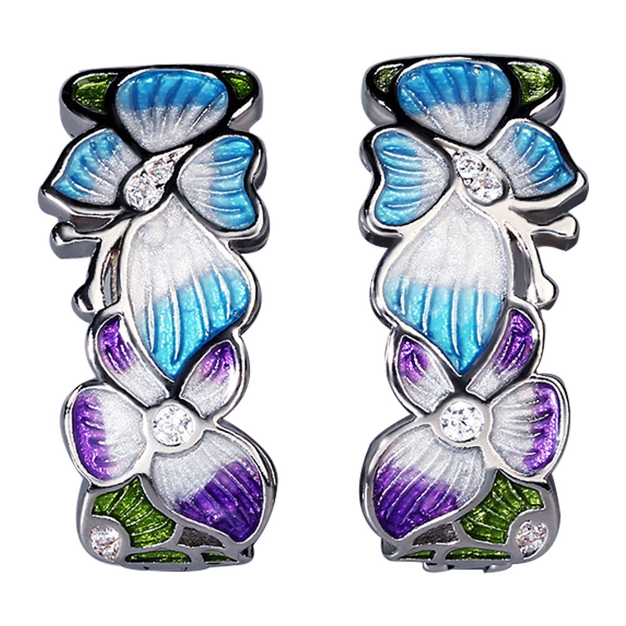 

Модные серьги для женщин, ювелирные изделия в форме бабочки и цветка, синие серьги-бабочки, модные женские ювелирные изделия, серьги с цветами разноцветный