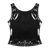 Women's Sexy Clubwear Patent Leather Tank Tops Fashion Wet Look Sleeveless Crop Tank Tops Vest