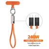 PD240W Keychain Braided Data Cable - 48V 5A Super Fast Charging for Apple & Huawei Devices.