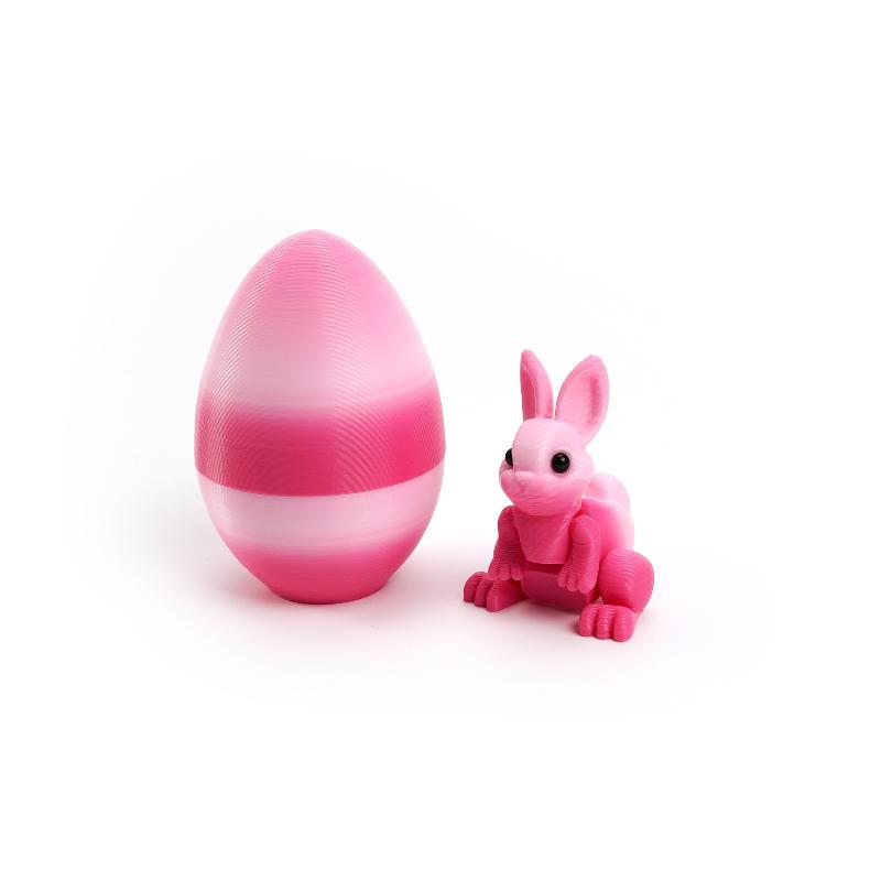 

3D Printed Rabbit Eggs Ornament Animal Model Easter Rabbit Home Desktop Ornament Happy Easter Gift For Kids A6