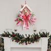 Gingerbread Christmas Wreath Festive Holiday Door Decoration Farmhouse Wall Hanging All-Weather Seasonal Garland for Porch Decor Classroom Courtyard