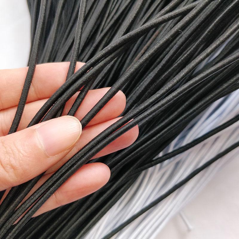 0.5/0.8/1/1.5/2/2.5/3.5/4/5/6/8/10mm Strong Elastic Rope White/Black High-Quality Elastic Rope Rubber for DIY Handmade Craft