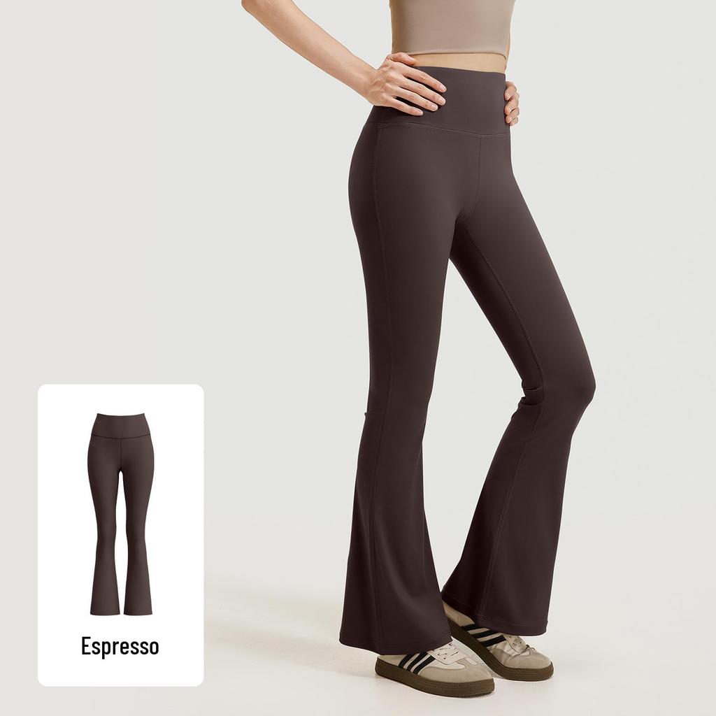 Women's High-Waist Flare Yoga Pants - Hip Lifting, Nude Feel, Wide-Leg for Pilates and Fitness