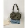 Cute Style Black and White Polka Dot Bag Large Capacity Shoulder Bag New Casual Versatile Nylon Handbag Women