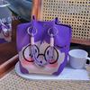 Cute Knitted Bucket Bag Creative Pattern Leisure Wrist Bag Versatile Portable Handbag for Women Girls