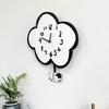 Mute Wall Hanging Clock with Quiet Movement and Swing Sheep Pendulum Cartoon Cloud Shape for Children Bedroom Decors