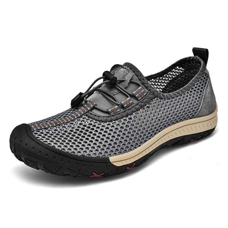 Men's Summer Mesh Non-Slip Outdoor Sports Shoes - Breathable, Wear-Resistant, Large Size Hiking & Travel Sneakers.
