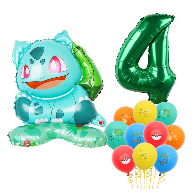 Standing Pokémon Pikachu Squirtle Child Elf Birthday Aluminum Film Printing Latex Balloon Gift