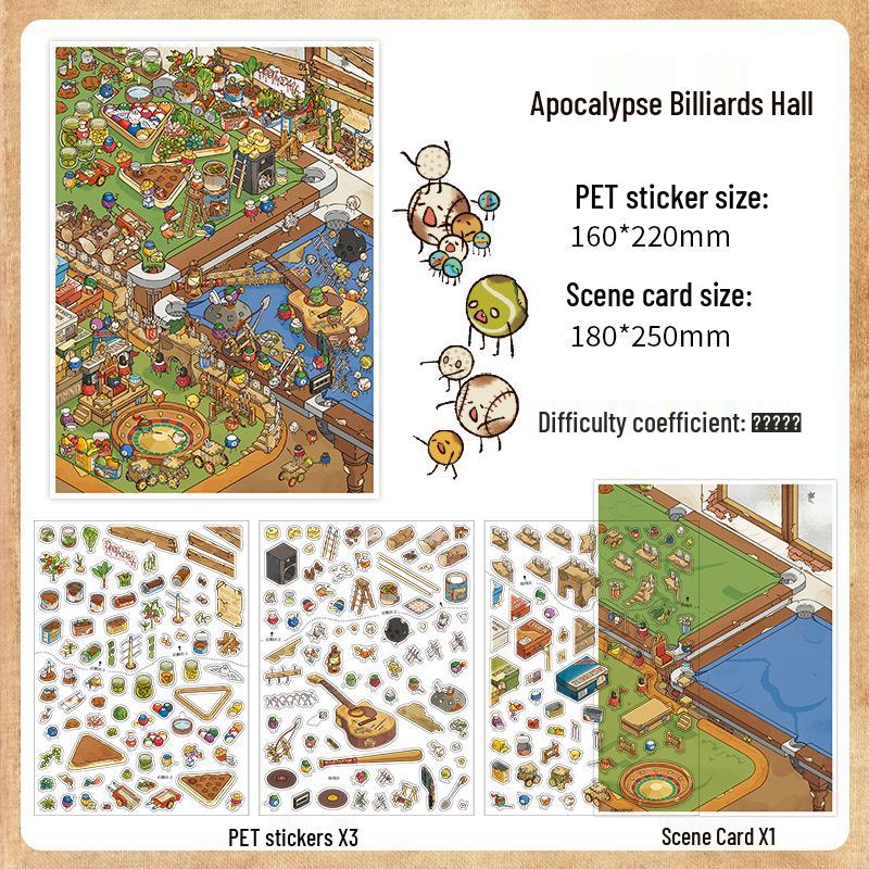 Infeel.Me My Little House 3D Scenery Stickers - Miniature Two-Layer Quiet Book Series