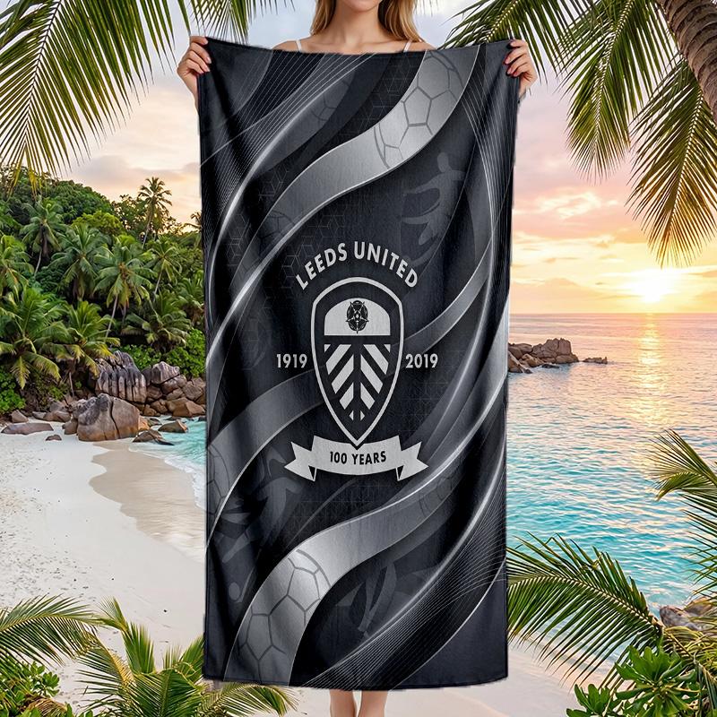 Leeds United Fußball Strandtuch Weiches Mikrofaser Sommerhandtuch Schnelltrocknendes Saugfähiges Handtuch für Strand Schwimmbad Reisen