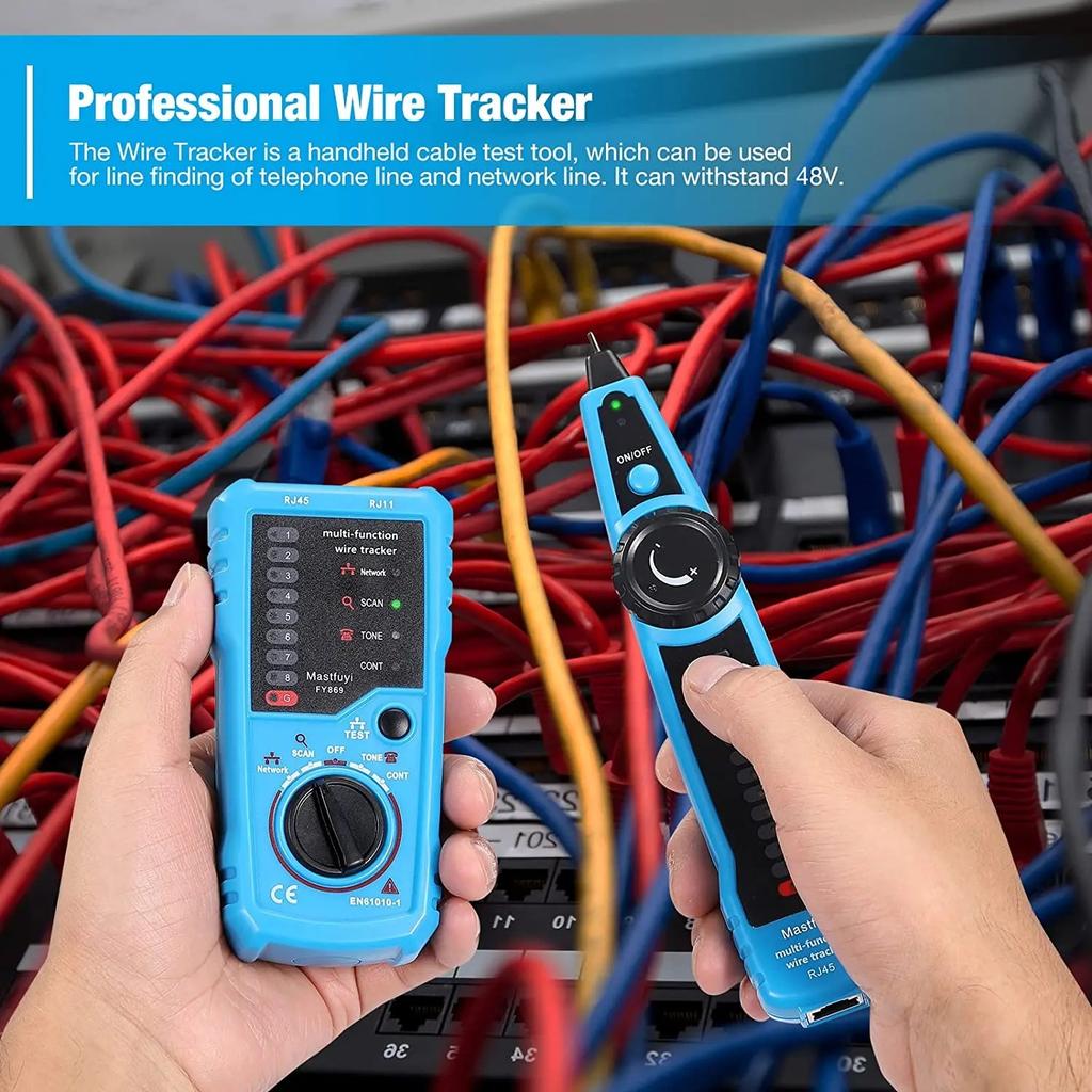 FWT11 Multi-Function Network Cable Tester & Wire Tracker, Anti-Interference Telephone Line Locator for RJ45 RJ11