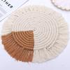 2025 Cotton Rope Woven Coaster Handmade Thickened Thermal Insulation Pad Bohemian Placemat Round Fringed Thermal Insulation Thickened