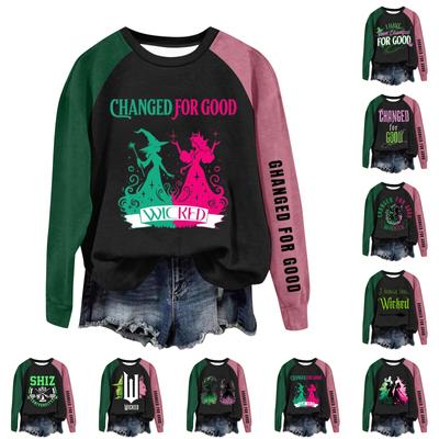Round Neck Long Sleeve Sweatshirts For Women Print Graphic Top Casual Basic Tops Pullover