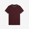 Fred Perry [Baseline] Twin Tip T-Shirt - Oxblood/Ecru/Court Blue Afpm2531588-Z63