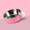 Bol en Acier Inoxydable pour Cage d'Animal de Compagnie Bol d'Alimentation Anti-Renversement pour Animal de Compagnie Bol Suspendu Amovible pour Cage de Chat Chien Lapin