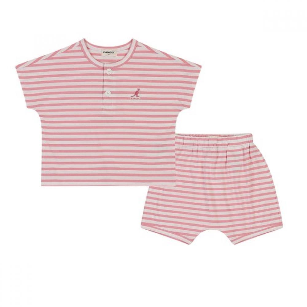 

Kangol Kids Stripe Henley Neck Setwear 0a06 Pink Pink/110