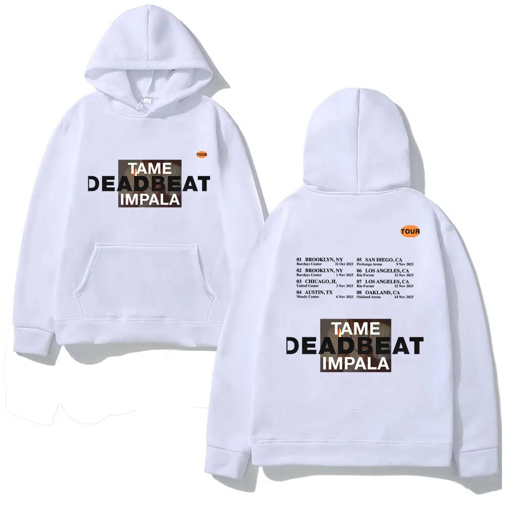 Tame Impala - Deadbeat Tour 2025 Hooded Hip Hop Sweatshirt with Hooded Singer's Same Style Clothes Hooded Fashion High Quality