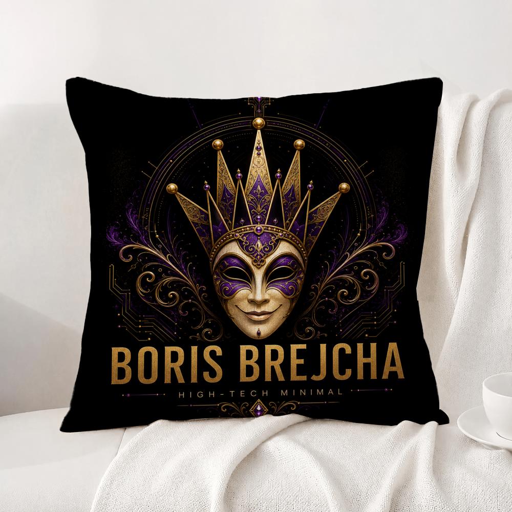 DJ Boris Brejcha Cushion Cover Natural Linen Pillowcase Set AllinOne Decor Cushion Cover for Sofa Bedroom Chair