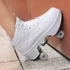 34-43 Four Wheeled Walking Shoes for Children/ Teenagers Roller  Skates for Kids Four Wheeled Deformed Ice Skates for Children