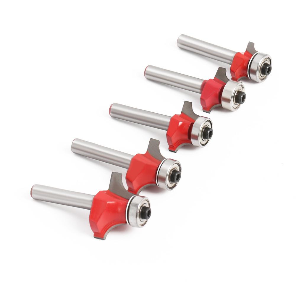 Woodworking Bearing Round Corner Cutter Trimming Machine Cutter Head Chamfering Slotting Engraving Woodworking Cutter Gong Cutter 1/4 Handle 6 Handle