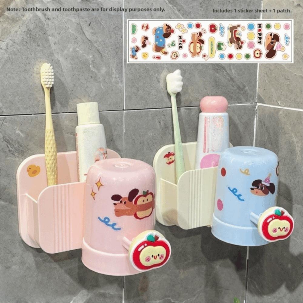 With Mouthwash Cup Toothbrush Rack Wall Mounted Bathroom Storage Rack Bathroom Accessories