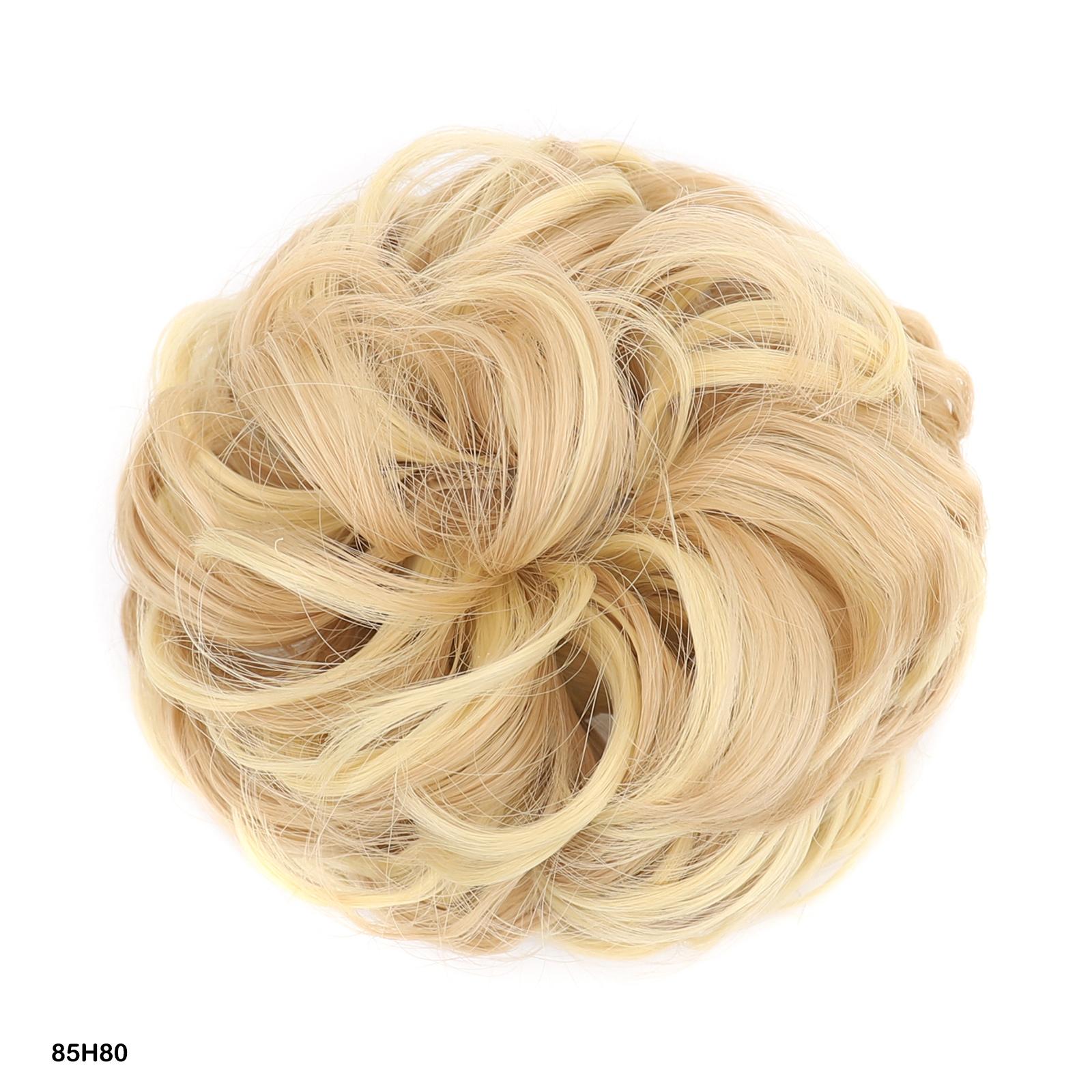 

Синтетические небрежные пучки для наращивания волос в стиле птичьего гнезда для женщин - пушистый волнистый кудрявый шиньон, регулируемый дизайн