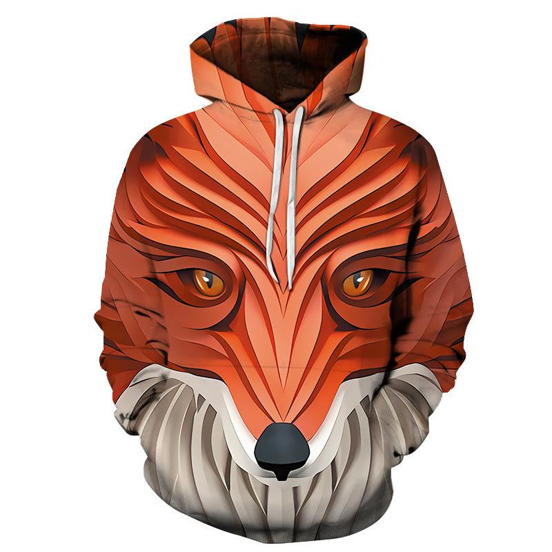 3D Sweater Digital Printing Personalized Wolf Head Pullover Hoodie Casual Sweater