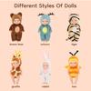 1/6 Pcs 4 Inch Mini Reborn Baby Dolls Toy Set Realistic Baby Doll with Cute Animal Clothes Gifts for Birthday Christmas Exquisit