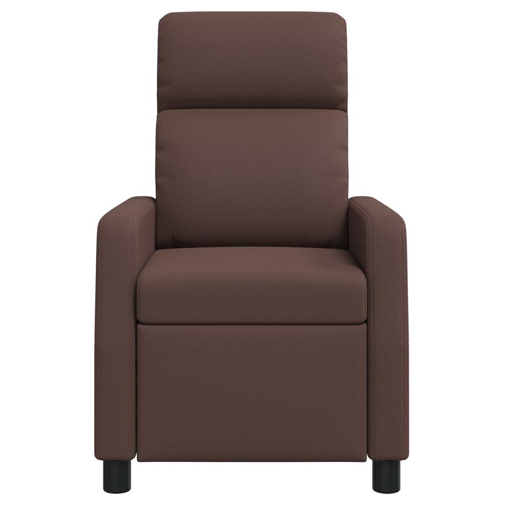 Recliner Chair Brown Faux Leather