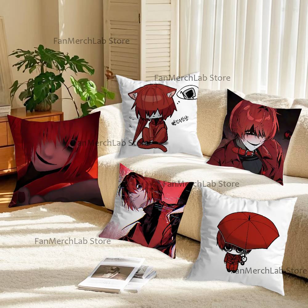 HHomicipher MrScarletellaS Anime Pillowcase Pillowslip Cushion Plush Boys Girls Cartoon Anime Kawaii Decoration Kids Birthday