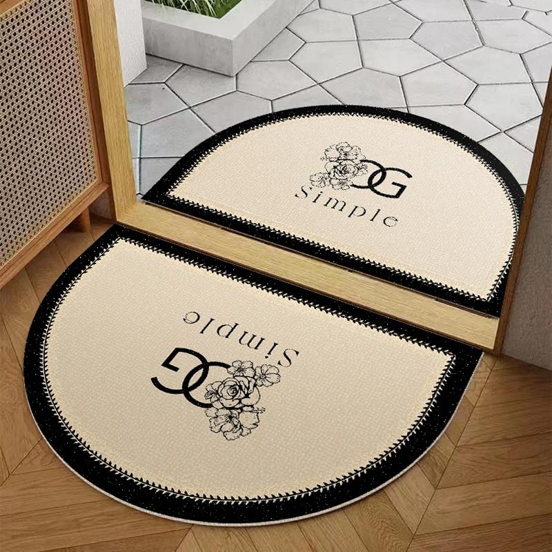 Semi-Circular Entry Floor Mat - High-End Indoor and Outdoor Entrance Foot Mat for Kitchen Carpet - Home Decoration