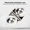 50PCS Fishing Double Rattle Metal Sea Fishing Attractor Bell Beads with Plastic Case for Luring Fish Silver