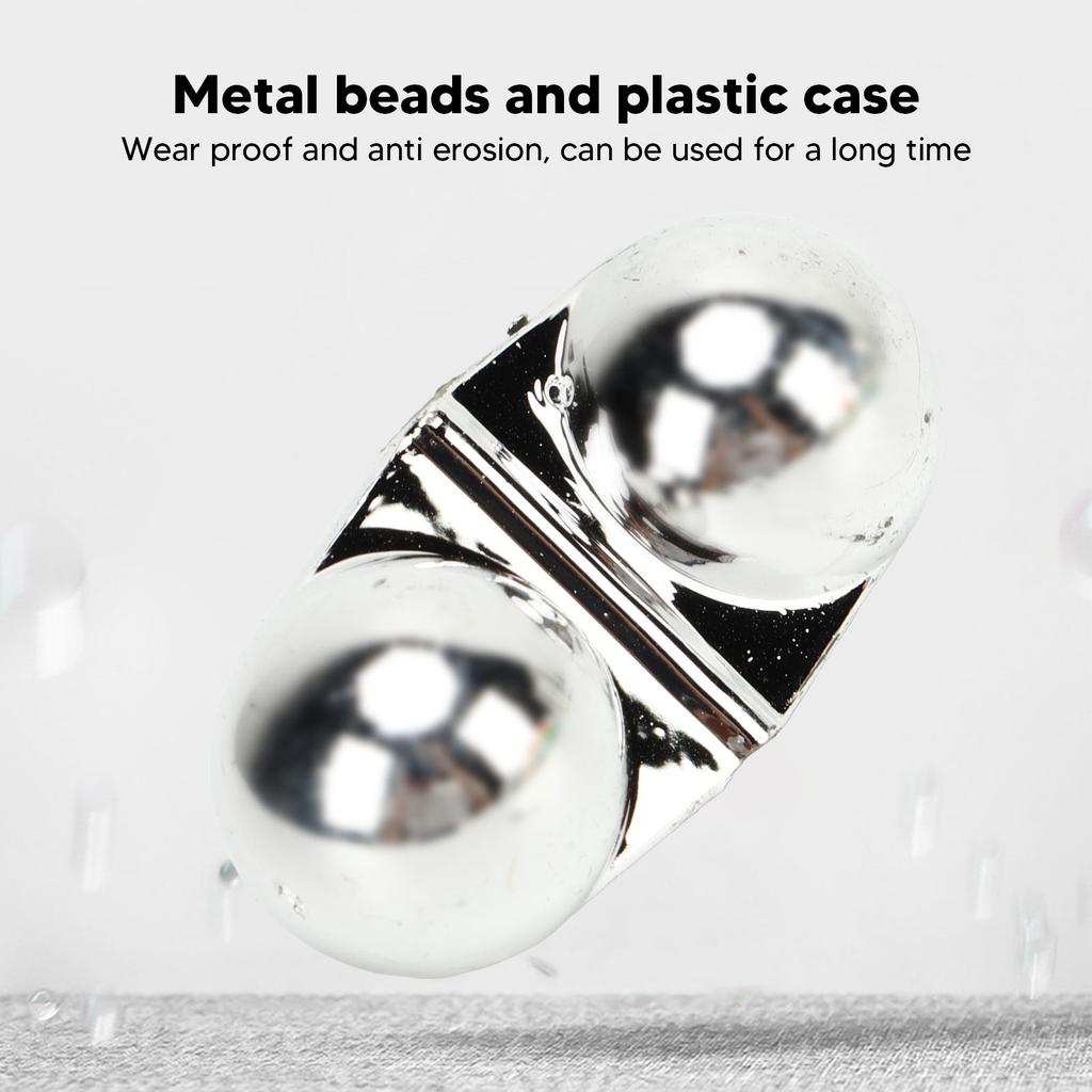 50PCS Fishing Double Rattle Metal Sea Fishing Attractor Bell Beads with Plastic Case for Luring Fish Silver