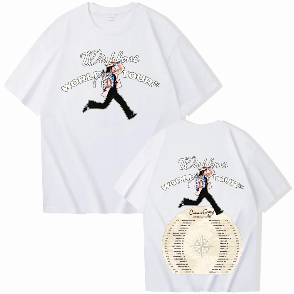 

Conan Gray Wishbone World Tour 2026 T-shirt Man Woman Harajuku Short Sleeve O-neck Casual Shirt Gift Hip Hop Streetwear Oversized Tshirt XXXL бежевий