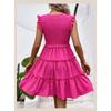 Summer Solid Color Sleeveless Draped Dress for Women European American Seaside Vacation Crossbody