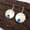 Swiss Blue Topaz Earrings Gemstone, 925 Solid Sterling Silver Earrings Jewelry, Handmade Earrings , Silver Jewelry For Gift