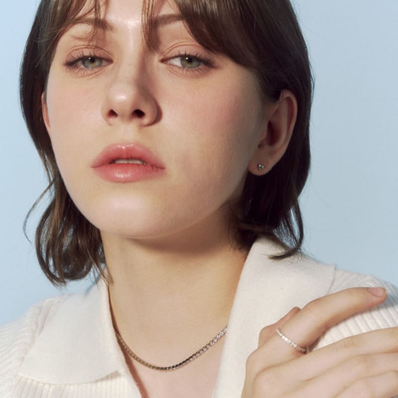 JUDY AND PAUL Terra Simple Square Tennis Necklace