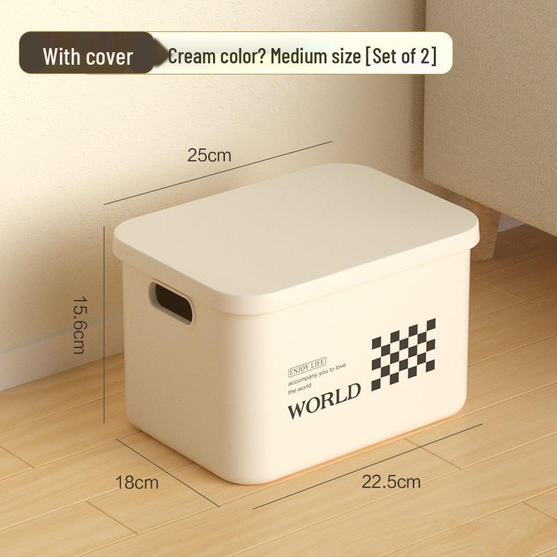 Rectangular Plastic Storage Box with Lid - Home Organizer for Snacks and Sundries