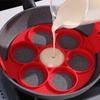 Silicone Pancake and Egg Molds, 7-hole Non-stick Baking Trays, Easy-to-clean Breakfast Kitchen Tools, Suitable for Home and Rest