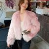 Imitation fur jacket women's autumn and winter loose thickened plush toka short fur integrated top