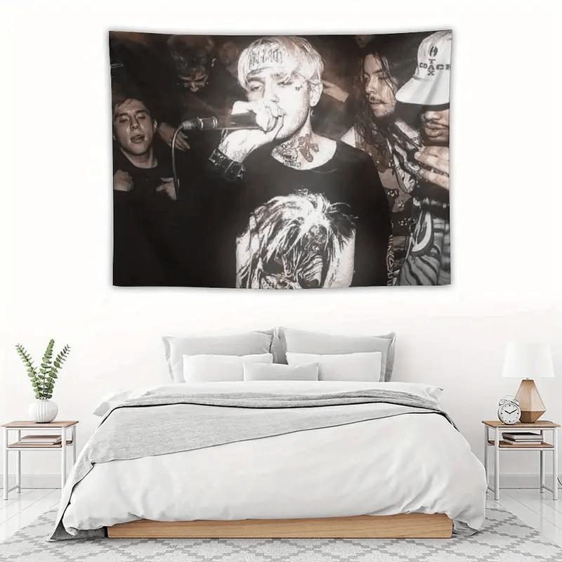 Lil Peep Black & White Live Tapestry Hip-Hop Trend Style Wall Hanging for Fans Bedroom & Dorm Decor 100X70CM