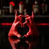Halloween Tabletop Ornament Gothic Devil Hands Heart Statue, Demon Fingers in A Gesture Realistic Texture Sculpture Sculpture, Resin Love Sign