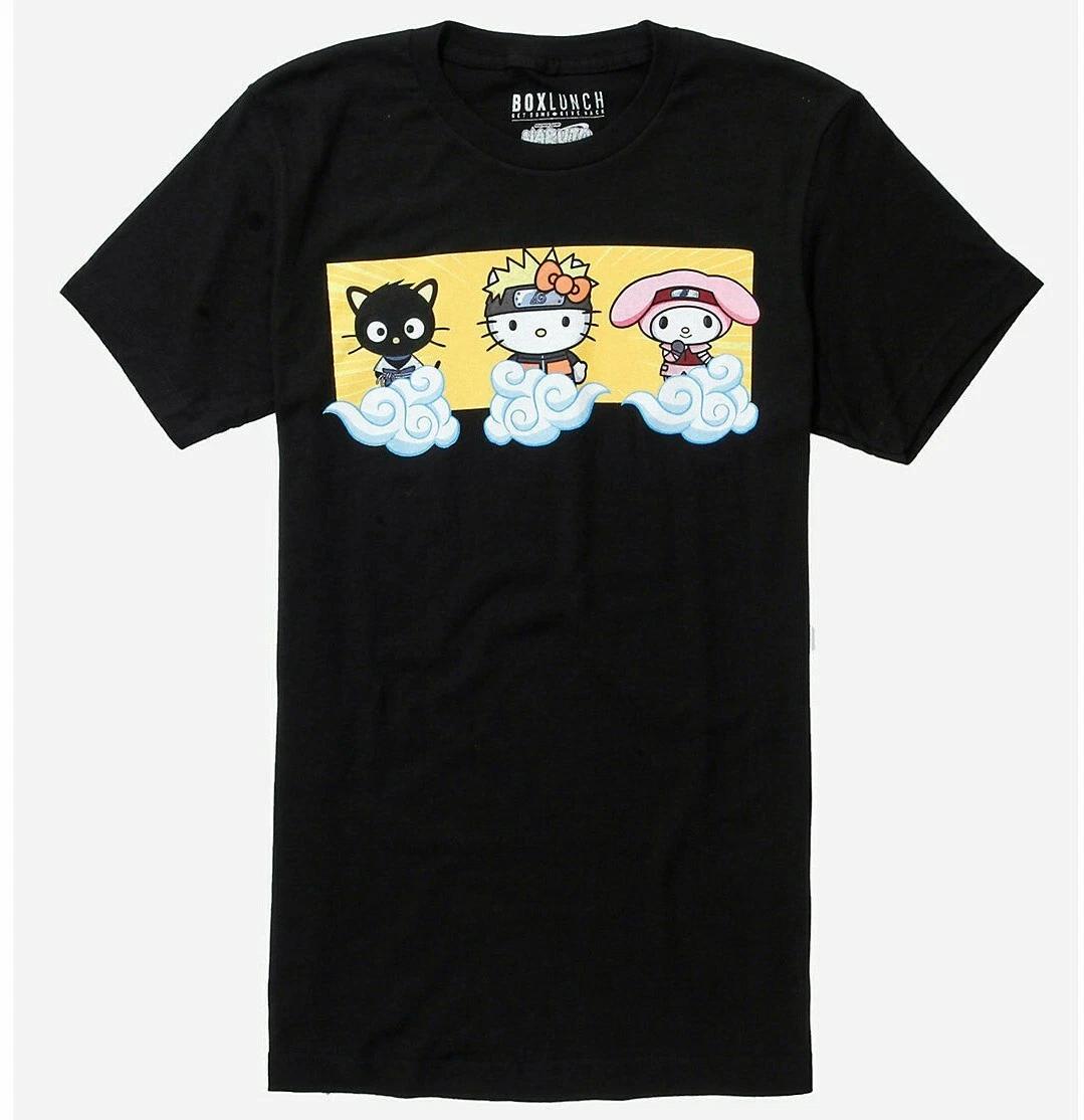 Anime Naruto Shippuden x Hello Kitty and Friends Akatsuki Clouds Tee Shirt New S