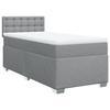Maison Exclusive - Bed Slatted Base and Mattress Light Grey 90x190 Cm Fabric