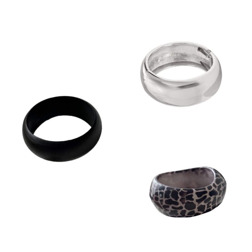 Vintage Resin Exaggerate Bangles Leopard Wood Hand Ring Temperament Chunky Bracelets Women  Gift