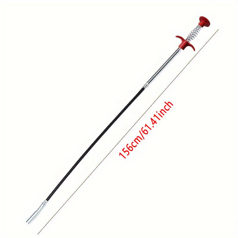 

1 шт., инструмент для прочистки сливной пружины, инструмент для прочистки канализации в ванной, инструмент для прочистки канализации на кухне, крюк для прочистки раковины 160cm/62.99in серый