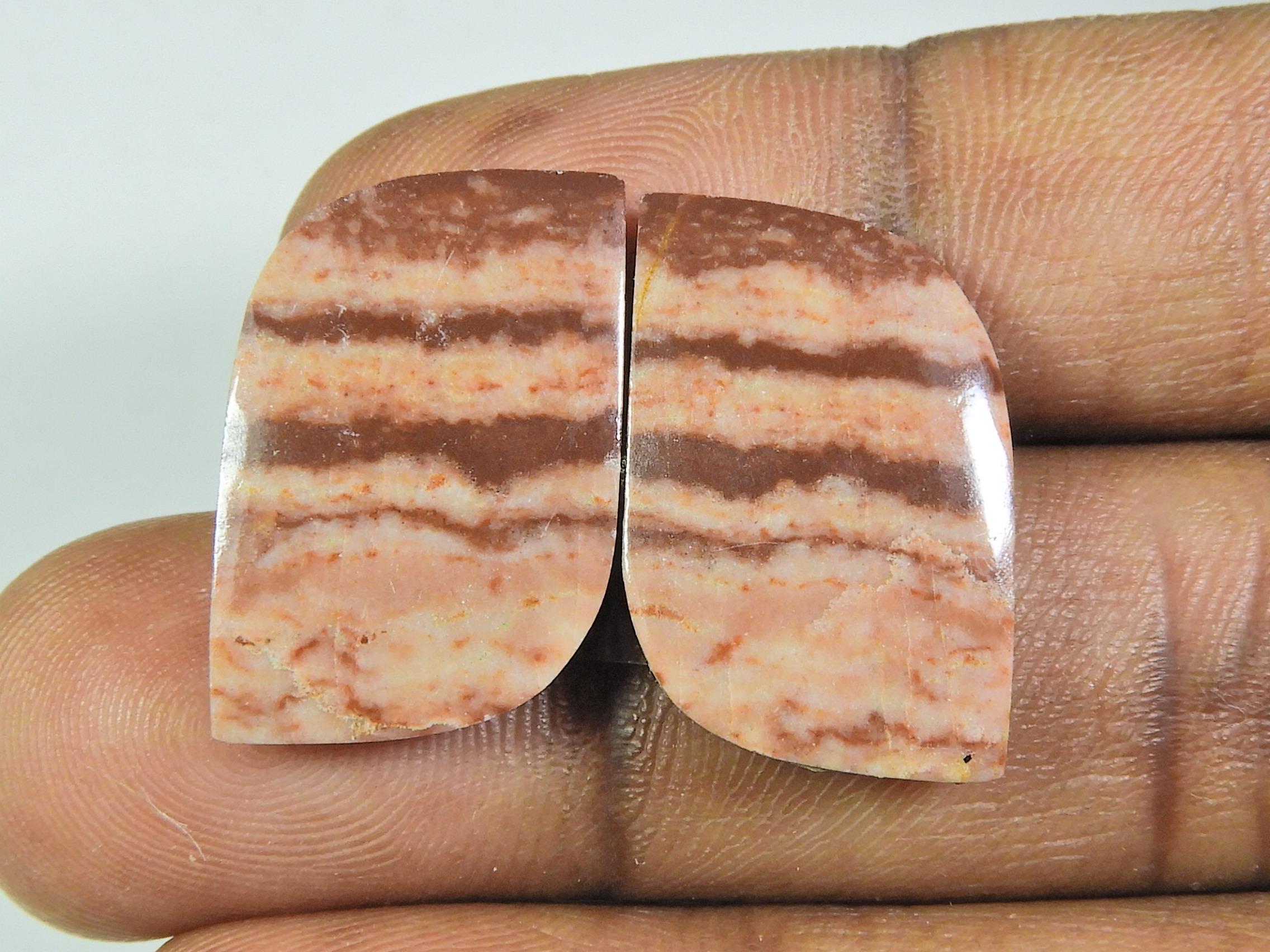 

Natural Zebra jasper Matched pair Pear Cabochon Earring Gemstone 14X22 MM ET-13