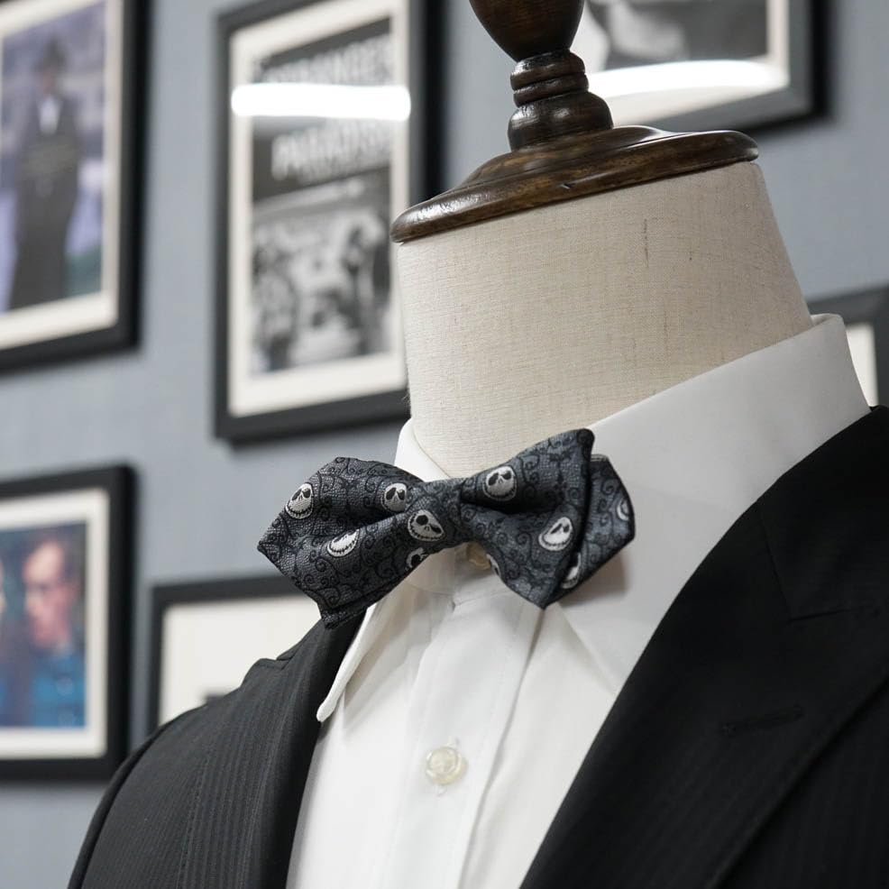 Disney Nightmare Before Christmas Bow Tie, Jack Pattern, Dark Gray, DSD49038