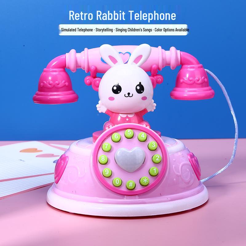 Retro Kids' Toy Phone: Interactive Learning with Lights, Music, and Stories